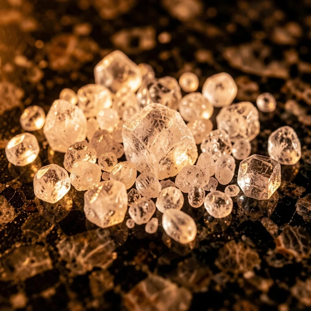 Mineral salt crystals